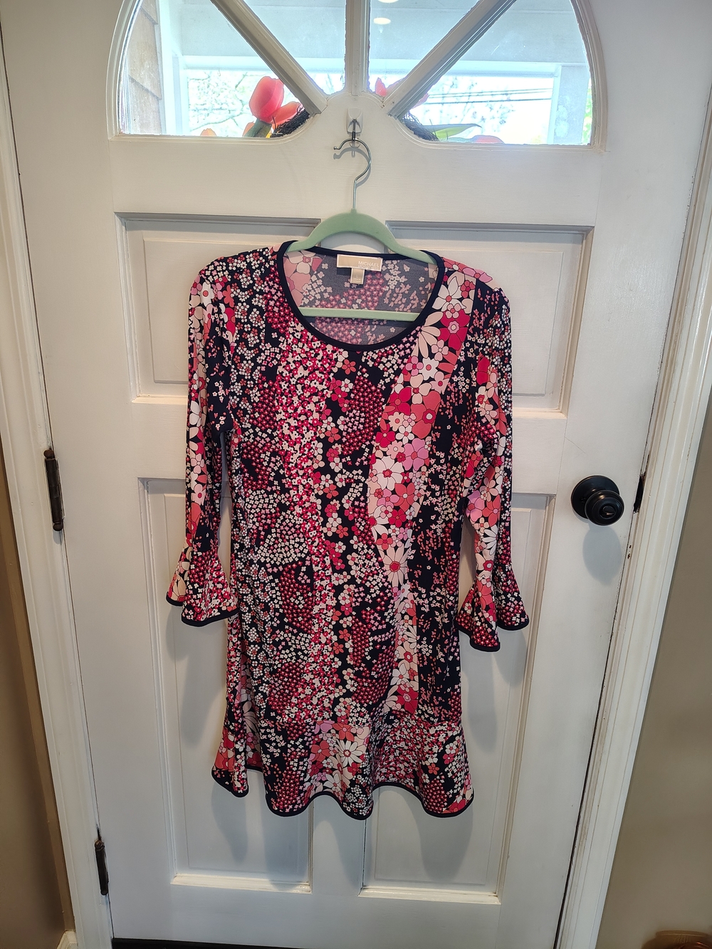 Michael Kors 3/4 Sleeve Dress with Pink & White Floral Print